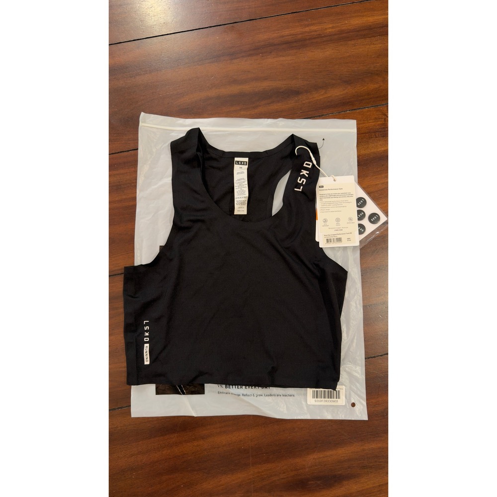 LSKD Race Day Cropped Performance Tank Black WTNK00596 XS Running Top NEW NWT